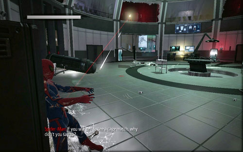 The last Tech can be found in the corridor after defeating a group of mad scientists and three riflemen - Chapter 06 - Smythe Strikes Back - p. 2 - Collectibles inside buildings - The Amazing Spider-Man - Game Guide and Walkthrough
