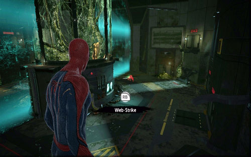 The first object you need to photograph can be found in the room with two barrier generators - Chapter 06 - Smythe Strikes Back - p. 2 - Collectibles inside buildings - The Amazing Spider-Man - Game Guide and Walkthrough