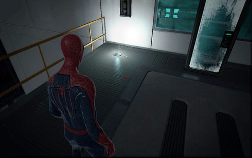 At the top floor, by the generator, you should see the recording - Chapter 07 - Spidey to the Rescue - p. 1 - Collectibles inside buildings - The Amazing Spider-Man - Game Guide and Walkthrough