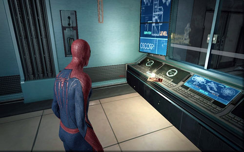 On top of one of the panels - Chapter 07 - Spidey to the Rescue - p. 1 - Collectibles inside buildings - The Amazing Spider-Man - Game Guide and Walkthrough