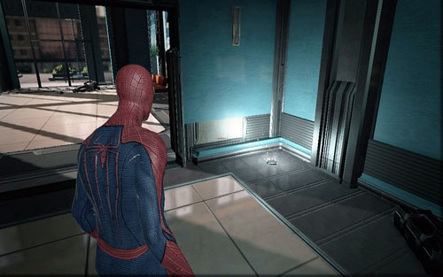 You should find the recording right beside the entrance - Chapter 07 - Spidey to the Rescue - p. 1 - Collectibles inside buildings - The Amazing Spider-Man - Game Guide and Walkthrough