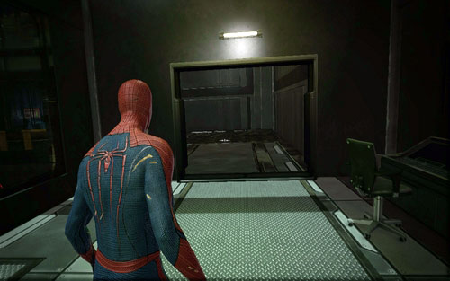 After leaving the ventilation shaft, turn left - Chapter 10 - Spider-Man No More! - p. 1 - Collectibles inside buildings - The Amazing Spider-Man - Game Guide and Walkthrough