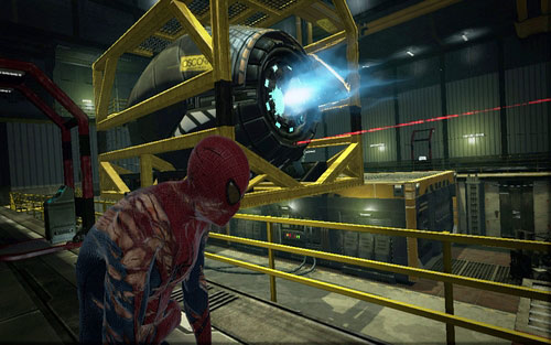 After you push the large reactor, head to where it previously was - Chapter 10 - Spider-Man No More! - p. 1 - Collectibles inside buildings - The Amazing Spider-Man - Game Guide and Walkthrough