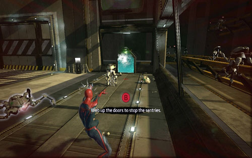 After you manage to defeat the army of robots coming through four entrances, find the locker on the left - Chapter 10 - Spider-Man No More! - p. 1 - Collectibles inside buildings - The Amazing Spider-Man - Game Guide and Walkthrough