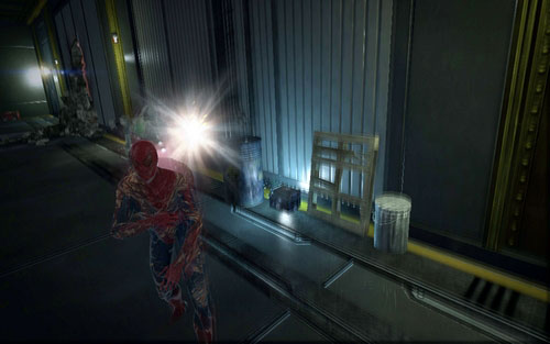 Right behind the nearby robot there's another Piece - Chapter 10 - Spider-Man No More! - p. 2 - Collectibles inside buildings - The Amazing Spider-Man - Game Guide and Walkthrough