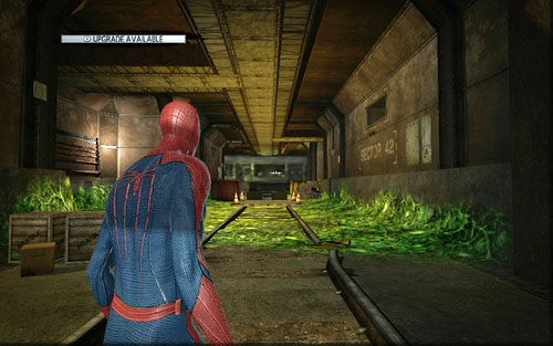 After going to the underground and avoiding the turbine, go left all the way until you reach a subway car blocking the passage - Train Docking Station - Collectibles inside buildings - The Amazing Spider-Man - Game Guide and Walkthrough