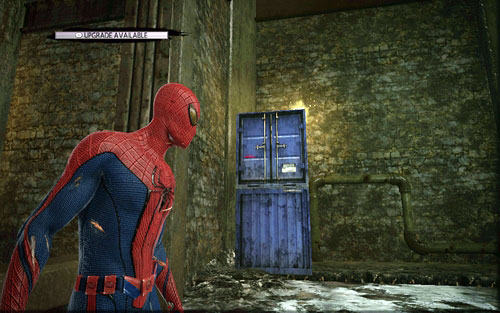 Go straight all the way and you will reach a location in which there will be two blue crates on the left - Train Docking Station - Collectibles inside buildings - The Amazing Spider-Man - Game Guide and Walkthrough