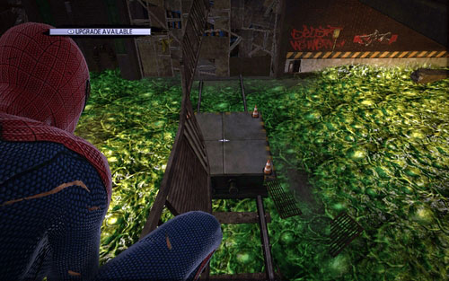 Below you should see a platform surrounded by acid - Train Docking Station - Collectibles inside buildings - The Amazing Spider-Man - Game Guide and Walkthrough