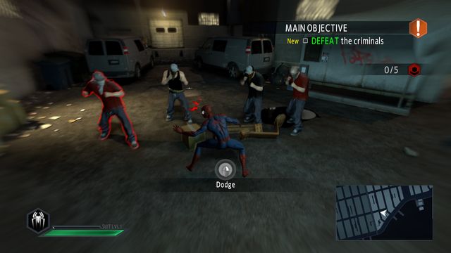 The health bar and the level indicator are in the bottom-left corner - On the trail of a killer! - Walkthrough - The Amazing Spider-Man 2 - Game Guide and Walkthrough