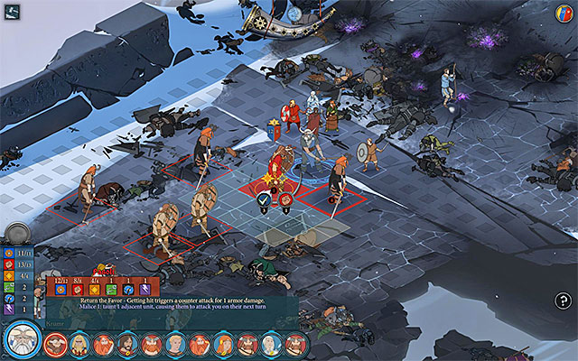 While fighting against giants, remember to focus on one at a time. - Types of enemies - Combat - The Banner Saga - Game Guide and Walkthrough