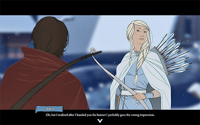 Meeting Oddleif in the camp will allow you to obtain additional Renown points - Journey to Frostvellr - Chapter 2 - The Banner Saga - Game Guide and Walkthrough