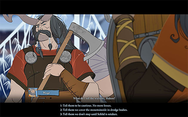 Final part of the conversation - Vedrfell - Chapter 3 - The Banner Saga - Game Guide and Walkthrough