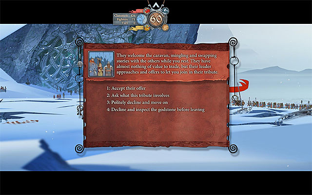 You can bump into Onef while attempting to leave Frostvellr - Frostvellr - Chapter 4 - The Banner Saga - Game Guide and Walkthrough