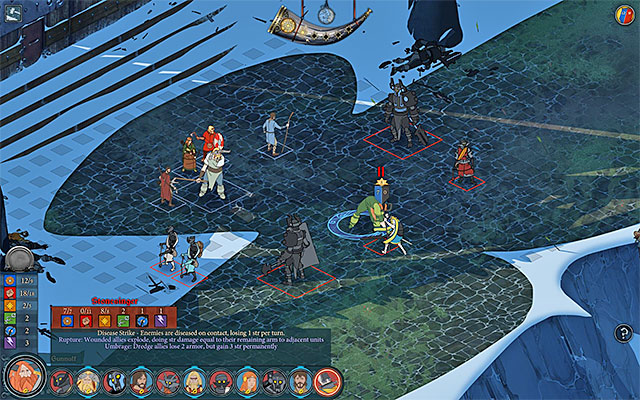 Concentrate your party's attempts on killing Stonesinger - Boersgard - the siege - Chapter 7 - The Banner Saga - Game Guide and Walkthrough