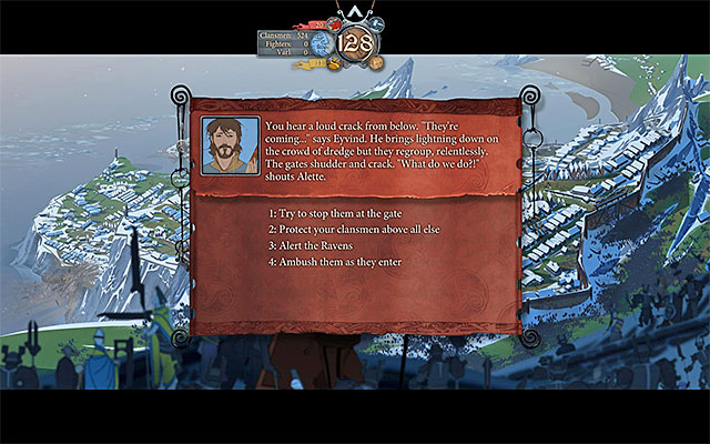 Each of the options in the list results in a different battle - Boersgard - the siege - Chapter 7 - The Banner Saga - Game Guide and Walkthrough
