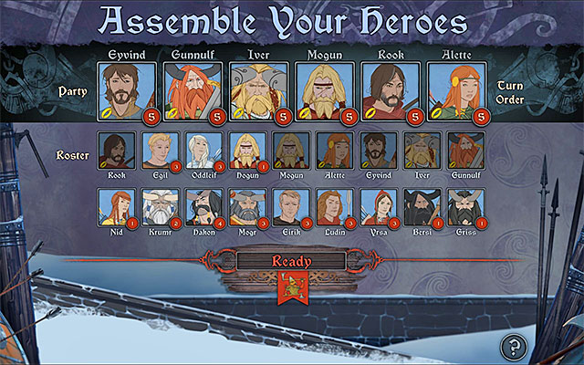 An example make-up of the final party - Ending 1 - Chapter 7 - The Banner Saga - Game Guide and Walkthrough
