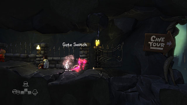 In front of the gate there are three Gate Switches - Twins - Locations for specific characters - The Cave - Game Guide and Walkthrough
