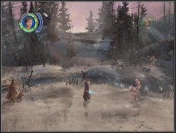 To get rid of the ogres I had to aim at the top of the rubble to the left of them - 9. Frozen Lake - Walkthrough - The Chronicles of Narnia - Game Guide and Walkthrough