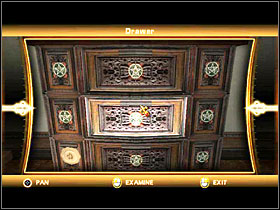 Leave the bedroom using the second door, thus entering the library - Normandy Mansion - Walkthrough - The Da Vinci Code - Game Guide and Walkthrough