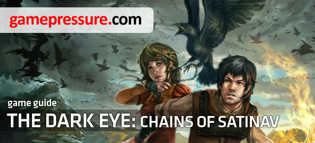 The following guide is a complete walkthrough for Daedalic Entertainement's game, titled The Dark Eye: Chains of Satinav - The Dark Eye - Chains of Satinav - Game Guide and Walkthrough