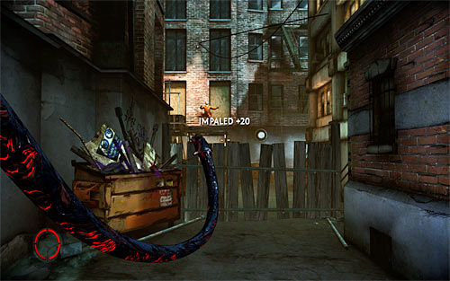 Turn left and go into the nearby alley, pressing the BACKSPACE key along your way in order to get familiar with current objectives - Payback - p. 2 - Walkthrough - The Darkness II - Game Guide and Walkthrough