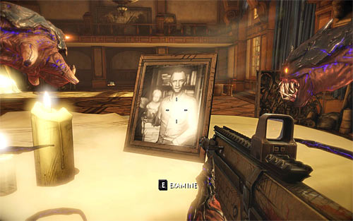 In order to start the battle, you have to approach the piano standing in the middle of the ballroom and view a photo left on it (the E key) - Homecoming - p. 1 - Walkthrough - The Darkness II - Game Guide and Walkthrough