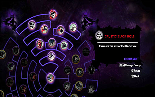 Darkness powers are divided into four different groups and each group is based on the talent tree - List of powers - Darkness powers - The Darkness II - Game Guide and Walkthrough