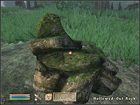 When you reach his hideout, he'll offer you a deal: spare his life and get his treasure (200 Gold hidden in a Hollowed-Out Rock a few steps to the East from the tent) - Dark Brotherhood part II - The Guilds quests - The Elder Scrolls IV: Oblivion - Game Guide and Walkthrough