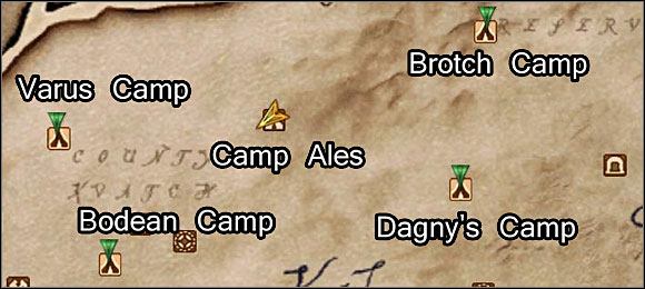 There will be 4 new markers on your map, indicating the parts' whereabouts: Varus Camp, Bodean Camp, Dagny's Camp, and Brotch Camp - Repairing the Orrery - Plug-ins - The Elder Scrolls IV: Oblivion - Game Guide and Walkthrough