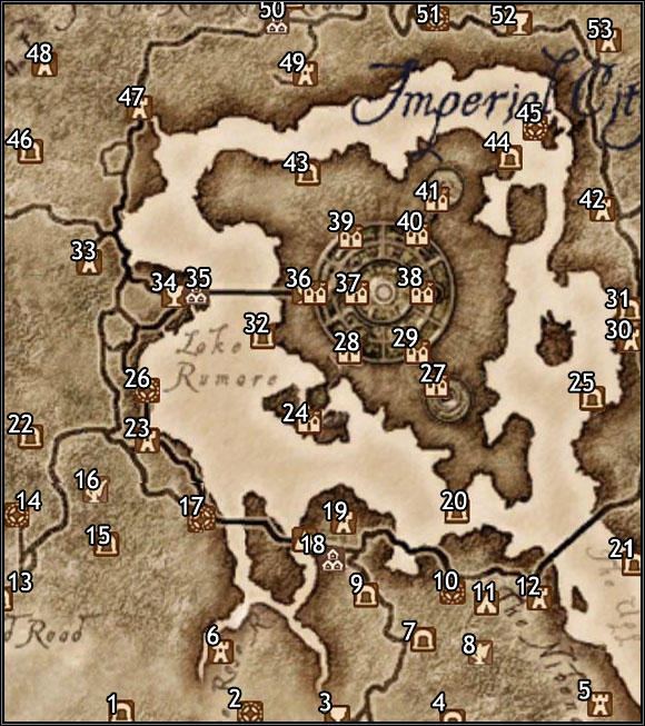 1 - Nisin Cave - Map Segment #5 - Province of Cyrodiil - The Elder Scrolls IV: Oblivion - Game Guide and Walkthrough
