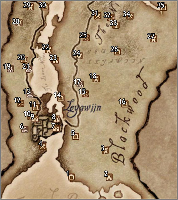 1 - Tidewater Cave - Map Segment #7 - Province of Cyrodiil - The Elder Scrolls IV: Oblivion - Game Guide and Walkthrough