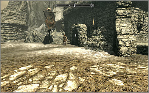 If you want to run from the keep with Hadvar, you need to approach the Helgen Keep entrance on the left, beside which he's standing (screen above) - Running away from the Dragon - Unbound - The Elder Scrolls V: Skyrim - Game Guide and Walkthrough