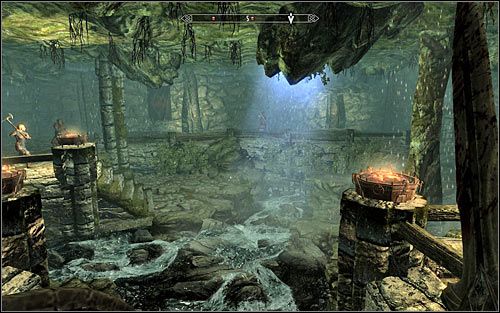 Now head to the corridor going west and after a few moments turn south and use the stairs - Getting through the Keep with Ralof - Unbound - The Elder Scrolls V: Skyrim - Game Guide and Walkthrough