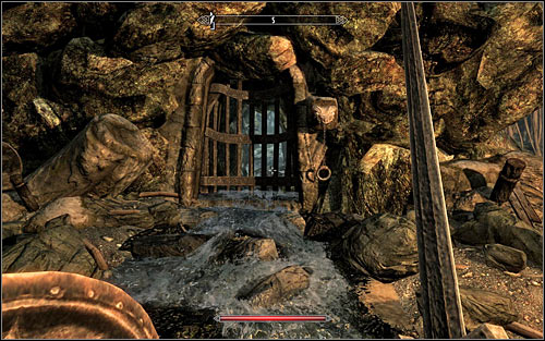 Eventually you should reach a room with a waterfall - Heading to Bleak Falls Barrow - Bleak Falls Barrow - The Elder Scrolls V: Skyrim - Game Guide and Walkthrough