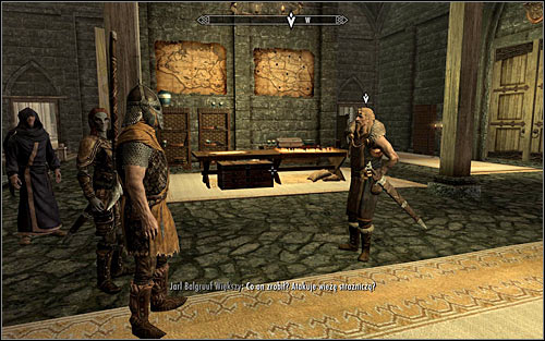 Follow Irileth, choosing the stairs leading to where Jarl Balgruuf is (screen above) - Meeting with the Jarl - Dragon Rising - The Elder Scrolls V: Skyrim - Game Guide and Walkthrough