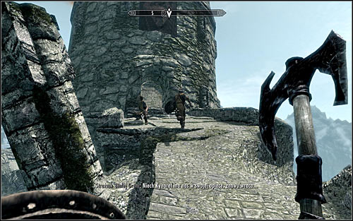 Approach the entrance to the partially destroyed tower (screen above) - Fighting the Dragon - Dragon Rising - The Elder Scrolls V: Skyrim - Game Guide and Walkthrough