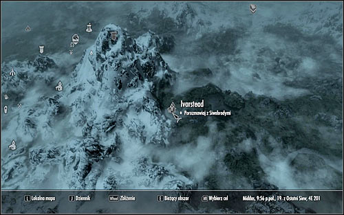 Open the world map to learn that the High Hrothgar is located south-east of Whiterun - Heading to the Greybeards - The Way of the Voice - The Elder Scrolls V: Skyrim - Game Guide and Walkthrough