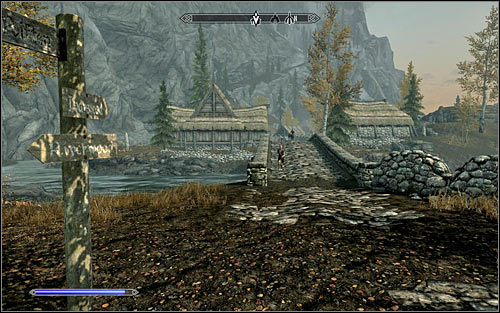 At first you will need to head east, but don't hope that the path will be straight - Heading to the Greybeards - The Way of the Voice - The Elder Scrolls V: Skyrim - Game Guide and Walkthrough
