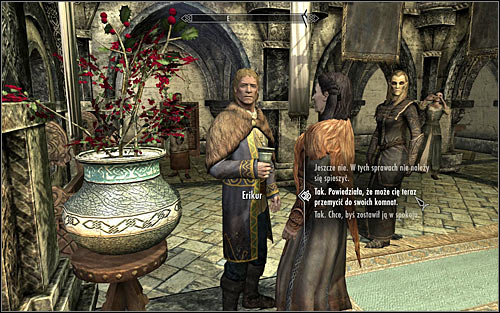 The second option implies initiating a conversation with Erikur - Collecting information on the return of dragons - Diplomatic Immunity - The Elder Scrolls V: Skyrim - Game Guide and Walkthrough