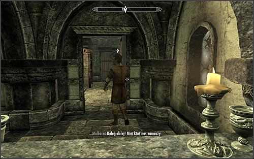 Regardless of how you drawn the guests' attention away, don't wait for a given scene to end but quickly return to the bar and use the door opened by Malborn (screen above) - Collecting information on the return of dragons - Diplomatic Immunity - The Elder Scrolls V: Skyrim - Game Guide and Walkthrough
