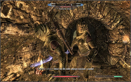 You will encounter the first group of enemies almost right after entering the Flagon - Finding Esbern - A Cornered Rat - The Elder Scrolls V: Skyrim - Game Guide and Walkthrough