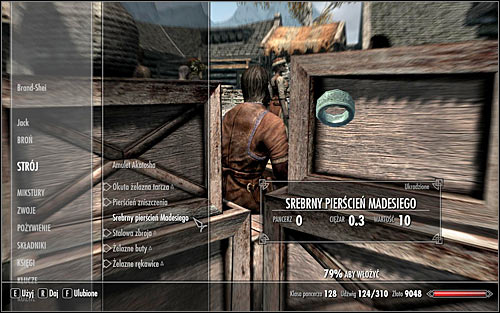 Go to your own inventory, choose Apparel, mark the recently gained Madesis Ring (screen above) and press R to put it into the pocket of the trader that you interacted with - The theft - A Chance Arrangement - The Elder Scrolls V: Skyrim - Game Guide and Walkthrough