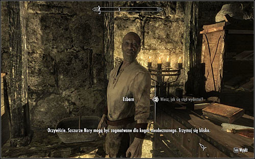 Wait for Esbern to gather his stuff and use this occasion to take a look around the cell yourself, finding a couple valuable items - Escorting Esbern - Alduin's Wall - The Elder Scrolls V: Skyrim - Game Guide and Walkthrough