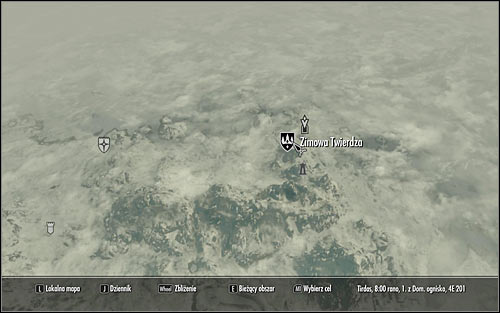Open the world map to determine that Winterhold is in the north-east part of Skyrim (screen above) - Heading to Winterhold - Elder Knowledge - The Elder Scrolls V: Skyrim - Game Guide and Walkthrough
