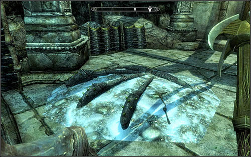 You will once again have to use the ramp, heading onto the lower levels - Obtaining the Elder Scroll - Elder Knowledge - The Elder Scrolls V: Skyrim - Game Guide and Walkthrough