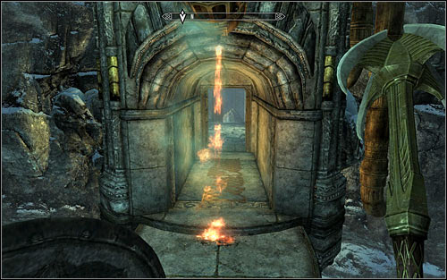 Get to the very top and be careful not to touch and line on your way, as it would activate a pretty nasty trap - Obtaining the Elder Scroll - Elder Knowledge - The Elder Scrolls V: Skyrim - Game Guide and Walkthrough