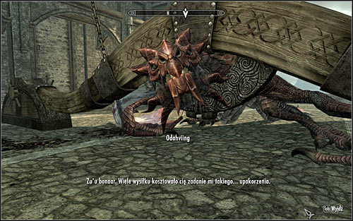 Approach the trapped Odahviing to initiate a conversation (screen above) - Catching the dragon - The Fallen - The Elder Scrolls V: Skyrim - Game Guide and Walkthrough