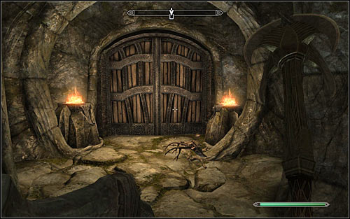 Head east, using any weapon or magic to create a passage by destroying the spider-webs - Reaching the portal - The World-Eater's Eyrie - The Elder Scrolls V: Skyrim - Game Guide and Walkthrough