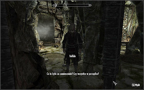Approach the blocked passage and listen out to what Tolfdir, who should approach you automatically, has to say (screen above) - Under Saarthal - p. 1 - College of Winterhold quests - The Elder Scrolls V: Skyrim - Game Guide and Walkthrough