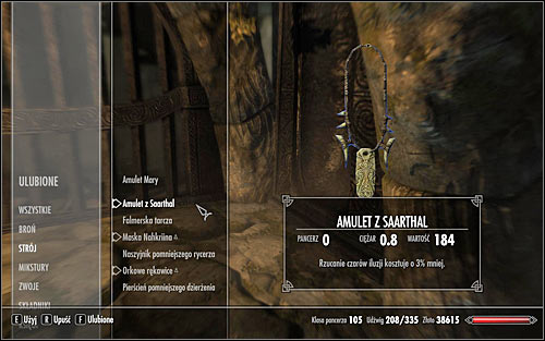 Open the inventory, go to Apparel and equip the Saarthal Amulet (screen above) - Under Saarthal - p. 1 - College of Winterhold quests - The Elder Scrolls V: Skyrim - Game Guide and Walkthrough